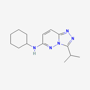 molecular formula C14H21N5 B4507472 N-cyclohexyl-3-(propan-2-yl)[1,2,4]triazolo[4,3-b]pyridazin-6-amine 