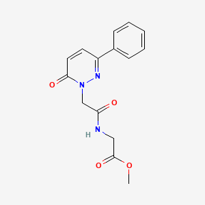 molecular formula C15H15N3O4 B4507479 methyl 2-({2-[6-oxo-3-phenyl-1(6H)-pyridazinyl]acetyl}amino)acetate 
