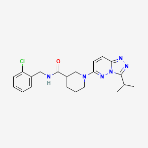 molecular formula C21H25ClN6O B4507602 N-(2-chlorobenzyl)-1-[3-(propan-2-yl)[1,2,4]triazolo[4,3-b]pyridazin-6-yl]piperidine-3-carboxamide 