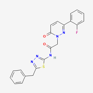molecular formula C21H16FN5O2S B4507614 N-[(2E)-5-benzyl-1,3,4-thiadiazol-2(3H)-ylidene]-2-[3-(2-fluorophenyl)-6-oxopyridazin-1(6H)-yl]acetamide 