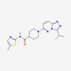 molecular formula C18H23N7OS B4507679 N-(5-methyl-1,3-thiazol-2-yl)-1-[3-(propan-2-yl)[1,2,4]triazolo[4,3-b]pyridazin-6-yl]piperidine-4-carboxamide 