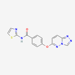 molecular formula C15H10N6O2S B4507710 N-(1,3-thiazol-2-yl)-4-([1,2,4]triazolo[4,3-b]pyridazin-6-yloxy)benzamide 