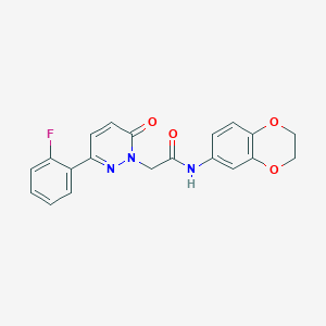 molecular formula C20H16FN3O4 B4507780 N-(2,3-dihydro-1,4-benzodioxin-6-yl)-2-[3-(2-fluorophenyl)-6-oxopyridazin-1(6H)-yl]acetamide 