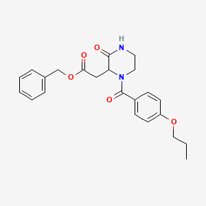 molecular formula C23H26N2O5 B4507819 benzyl [3-oxo-1-(4-propoxybenzoyl)-2-piperazinyl]acetate 