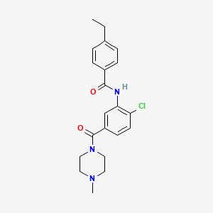 molecular formula C21H24ClN3O2 B4507902 N-{2-chloro-5-[(4-methylpiperazin-1-yl)carbonyl]phenyl}-4-ethylbenzamide 