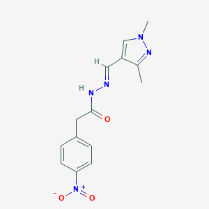 molecular formula C14H15N5O3 B450793 N'-[(1,3-dimethyl-1H-pyrazol-4-yl)methylene]-2-{4-nitrophenyl}acetohydrazide 