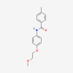 molecular formula C17H19NO3 B4507981 N-[4-(2-methoxyethoxy)phenyl]-4-methylbenzamide 