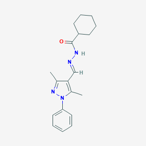 molecular formula C19H24N4O B450802 N'-[(E)-1-(3,5-DIMETHYL-1-PHENYL-1H-PYRAZOL-4-YL)METHYLIDENE]-1-CYCLOHEXANECARBOHYDRAZIDE 