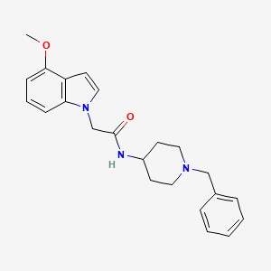 molecular formula C23H27N3O2 B4508079 N-(1-benzylpiperidin-4-yl)-2-(4-methoxy-1H-indol-1-yl)acetamide 