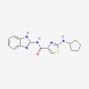 molecular formula C16H17N5OS B4508104 N-(1H-benzimidazol-2-yl)-2-(cyclopentylamino)-1,3-thiazole-4-carboxamide 