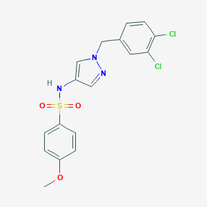 molecular formula C17H15Cl2N3O3S B450811 N-[1-(3,4-dichlorobenzyl)-1H-pyrazol-4-yl]-4-methoxybenzenesulfonamide 