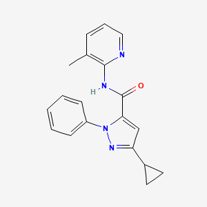 molecular formula C19H18N4O B4508174 3-cyclopropyl-N-(3-methylpyridin-2-yl)-1-phenyl-1H-pyrazole-5-carboxamide 
