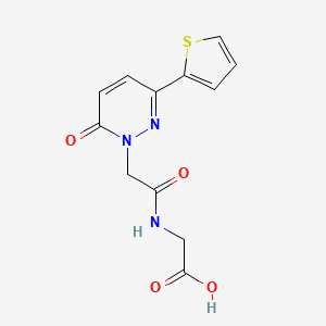molecular formula C12H11N3O4S B4508186 N-{[6-oxo-3-(thiophen-2-yl)pyridazin-1(6H)-yl]acetyl}glycine 