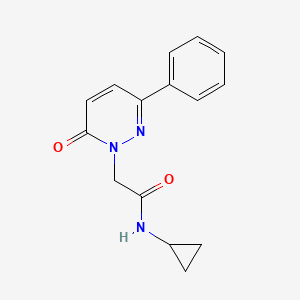 molecular formula C15H15N3O2 B4508219 N-cyclopropyl-2-(6-oxo-3-phenylpyridazin-1(6H)-yl)acetamide 