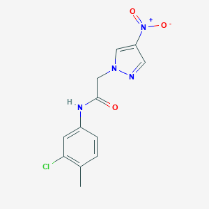 molecular formula C12H11ClN4O3 B450823 N-(3-chloro-4-methylphenyl)-2-{4-nitro-1H-pyrazol-1-yl}acetamide 