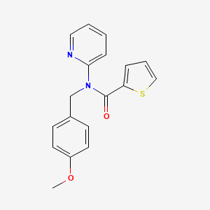 molecular formula C18H16N2O2S B4508235 N-[(4-METHOXYPHENYL)METHYL]-N-(PYRIDIN-2-YL)THIOPHENE-2-CARBOXAMIDE 