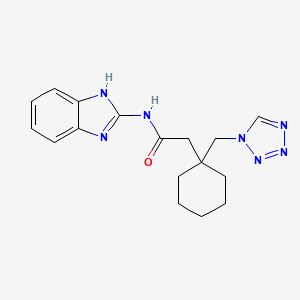 molecular formula C17H21N7O B4508253 N-(1H-benzimidazol-2-yl)-2-[1-(1H-tetrazol-1-ylmethyl)cyclohexyl]acetamide 