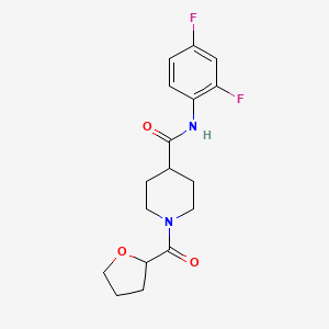 molecular formula C17H20F2N2O3 B4508398 N-(2,4-difluorophenyl)-1-(tetrahydrofuran-2-ylcarbonyl)piperidine-4-carboxamide 
