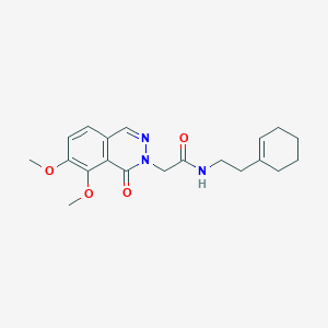 molecular formula C20H25N3O4 B4508406 N~1~-[2-(1-cyclohexenyl)ethyl]-2-[7,8-dimethoxy-1-oxo-2(1H)-phthalazinyl]acetamide 