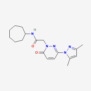 molecular formula C18H25N5O2 B4508447 N-cycloheptyl-2-[3-(3,5-dimethyl-1H-pyrazol-1-yl)-6-oxopyridazin-1(6H)-yl]acetamide 