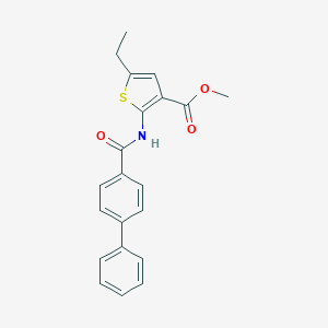 molecular formula C21H19NO3S B450848 methyl 2-[([1,1'-biphenyl]-4-ylcarbonyl)amino]-5-ethylthiophene-3-carboxylate 