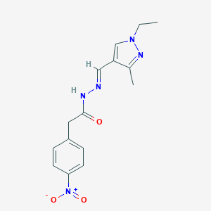 molecular formula C15H17N5O3 B450852 N'-[(1-ethyl-3-methyl-1H-pyrazol-4-yl)methylene]-2-{4-nitrophenyl}acetohydrazide 