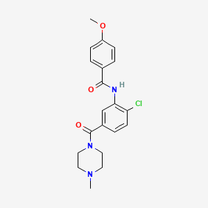 molecular formula C20H22ClN3O3 B4508550 N-{2-chloro-5-[(4-methylpiperazin-1-yl)carbonyl]phenyl}-4-methoxybenzamide 