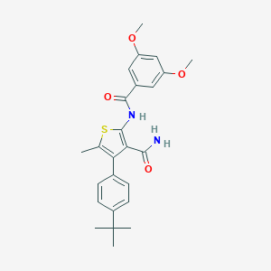 molecular formula C25H28N2O4S B450856 4-(4-Tert-butylphenyl)-2-[(3,5-dimethoxybenzoyl)amino]-5-methylthiophene-3-carboxamide 