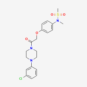 molecular formula C20H24ClN3O4S B4508612 N-(4-{2-[4-(3-chlorophenyl)-1-piperazinyl]-2-oxoethoxy}phenyl)-N-methylmethanesulfonamide 