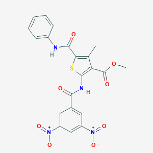 molecular formula C21H16N4O8S B450864 METHYL 5-(ANILINOCARBONYL)-2-[(3,5-DINITROBENZOYL)AMINO]-4-METHYL-3-THIOPHENECARBOXYLATE 