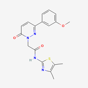 molecular formula C18H18N4O3S B4508653 N-[(2Z)-4,5-dimethyl-1,3-thiazol-2(3H)-ylidene]-2-[3-(3-methoxyphenyl)-6-oxopyridazin-1(6H)-yl]acetamide 