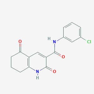 molecular formula C16H13ClN2O3 B4508888 N-(3-chlorophenyl)-2,5-dioxo-1,2,5,6,7,8-hexahydroquinoline-3-carboxamide 