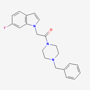 molecular formula C21H22FN3O B4508902 1-(4-benzylpiperazin-1-yl)-2-(6-fluoro-1H-indol-1-yl)ethanone 