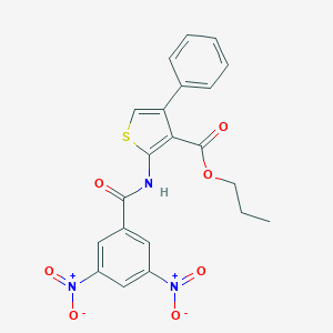 molecular formula C21H17N3O7S B450891 Propyl 2-({3,5-bisnitrobenzoyl}amino)-4-phenylthiophene-3-carboxylate 