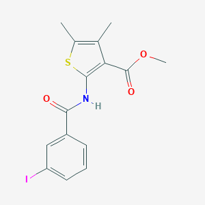 molecular formula C15H14INO3S B450893 Methyl 2-[(3-iodobenzoyl)amino]-4,5-dimethyl-3-thiophenecarboxylate 