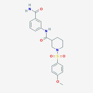 molecular formula C20H23N3O5S B4508984 N-[3-(aminocarbonyl)phenyl]-1-[(4-methoxyphenyl)sulfonyl]-3-piperidinecarboxamide 
