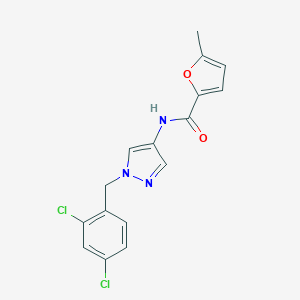 molecular formula C16H13Cl2N3O2 B450906 N~2~-[1-(2,4-DICHLOROBENZYL)-1H-PYRAZOL-4-YL]-5-METHYL-2-FURAMIDE 