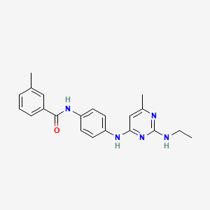 molecular formula C21H23N5O B4509075 N-(4-{[2-(ethylamino)-6-methylpyrimidin-4-yl]amino}phenyl)-3-methylbenzamide 