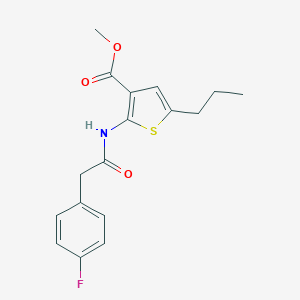 molecular formula C17H18FNO3S B450908 methyl 2-{[(4-fluorophenyl)acetyl]amino}-5-propylthiophene-3-carboxylate 
