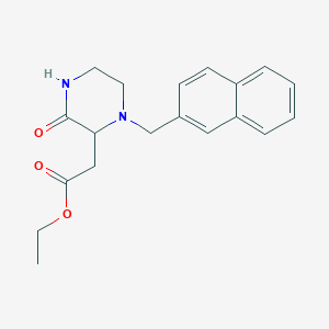 molecular formula C19H22N2O3 B4509100 Ethyl [1-(naphthalen-2-ylmethyl)-3-oxopiperazin-2-yl]acetate 