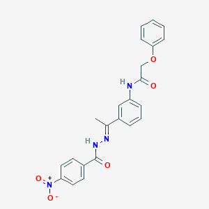 molecular formula C23H20N4O5 B450911 N-[3-(N-{4-nitrobenzoyl}ethanehydrazonoyl)phenyl]-2-phenoxyacetamide 