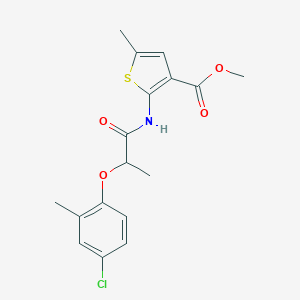 molecular formula C17H18ClNO4S B450914 Methyl 2-{[2-(4-chloro-2-methylphenoxy)propanoyl]amino}-5-methyl-3-thiophenecarboxylate 