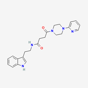 molecular formula C23H27N5O2 B4509143 N~1~-[2-(1H-indol-3-yl)ethyl]-4-oxo-4-[4-(2-pyridyl)piperazino]butanamide 