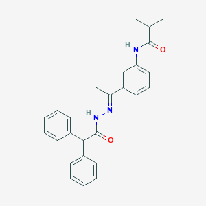 molecular formula C26H27N3O2 B450915 N-{3-[N-(diphenylacetyl)ethanehydrazonoyl]phenyl}-2-methylpropanamide 