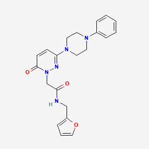 molecular formula C21H23N5O3 B4509171 N-(furan-2-ylmethyl)-2-(6-oxo-3-(4-phenylpiperazin-1-yl)pyridazin-1(6H)-yl)acetamide 