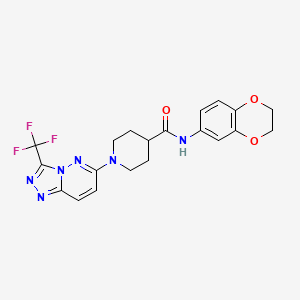 molecular formula C20H19F3N6O3 B4509192 N-(2,3-dihydro-1,4-benzodioxin-6-yl)-1-[3-(trifluoromethyl)[1,2,4]triazolo[4,3-b]pyridazin-6-yl]piperidine-4-carboxamide 