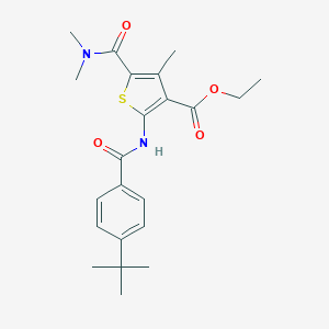 molecular formula C22H28N2O4S B450920 ETHYL 2-(4-TERT-BUTYLBENZAMIDO)-5-(DIMETHYLCARBAMOYL)-4-METHYLTHIOPHENE-3-CARBOXYLATE 