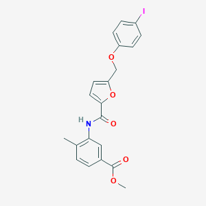 molecular formula C21H18INO5 B450921 Methyl 3-({5-[(4-iodophenoxy)methyl]-2-furoyl}amino)-4-methylbenzoate 