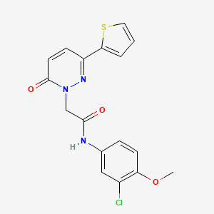 molecular formula C17H14ClN3O3S B4509244 N-(3-chloro-4-methoxyphenyl)-2-(6-oxo-3-(thiophen-2-yl)pyridazin-1(6H)-yl)acetamide 