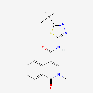 molecular formula C17H18N4O2S B4509292 N-[(2Z)-5-tert-butyl-1,3,4-thiadiazol-2(3H)-ylidene]-2-methyl-1-oxo-1,2-dihydroisoquinoline-4-carboxamide 